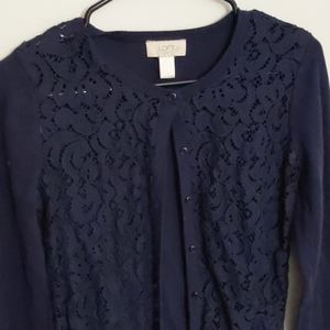 Loft Lace Navy Cardigan